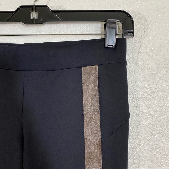 David Lerner black leather front panel leggings - Picture 4 of 7